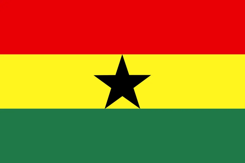 Red at the top, yellow in the middle, and green at the bottom&mdash;with a large black star centered on the yellow band. The black star symbolizes African freedom, unity, and Ghana&rsquo;s role as the first sub-Saharan African country to gain independence from colonial rule in 1957.